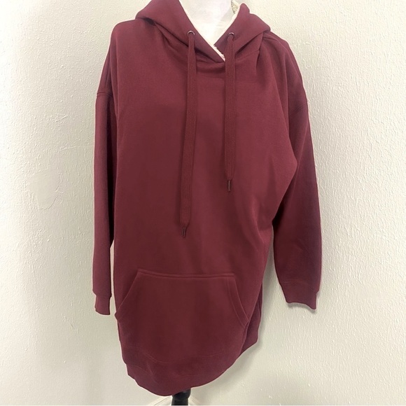 No boundaries Unisex Sherpa Hoodie Size XL (19) Burgundy Super Warm - Picture 1 of 9